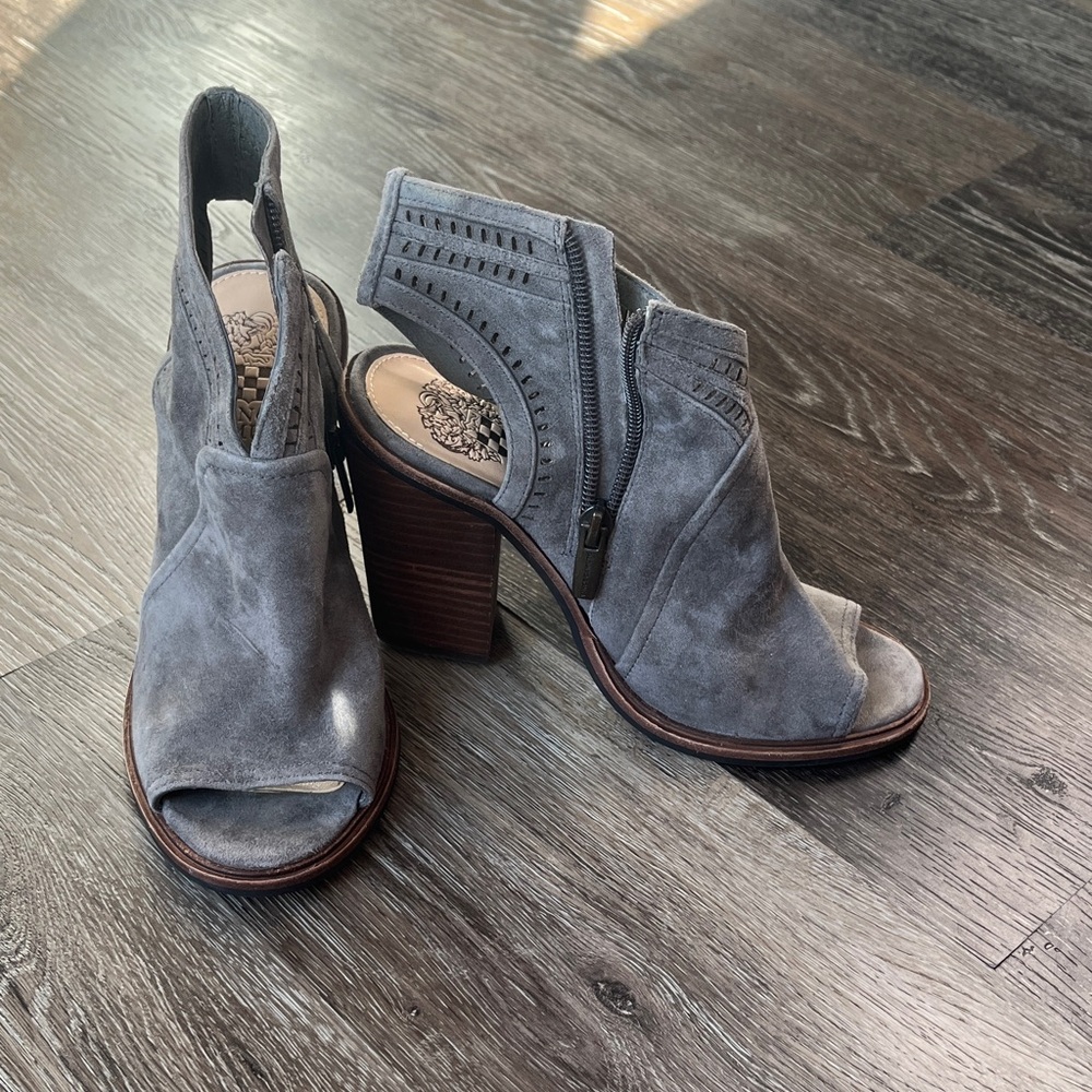 Vince Camuto Charcoal Suede Heeled Sandals